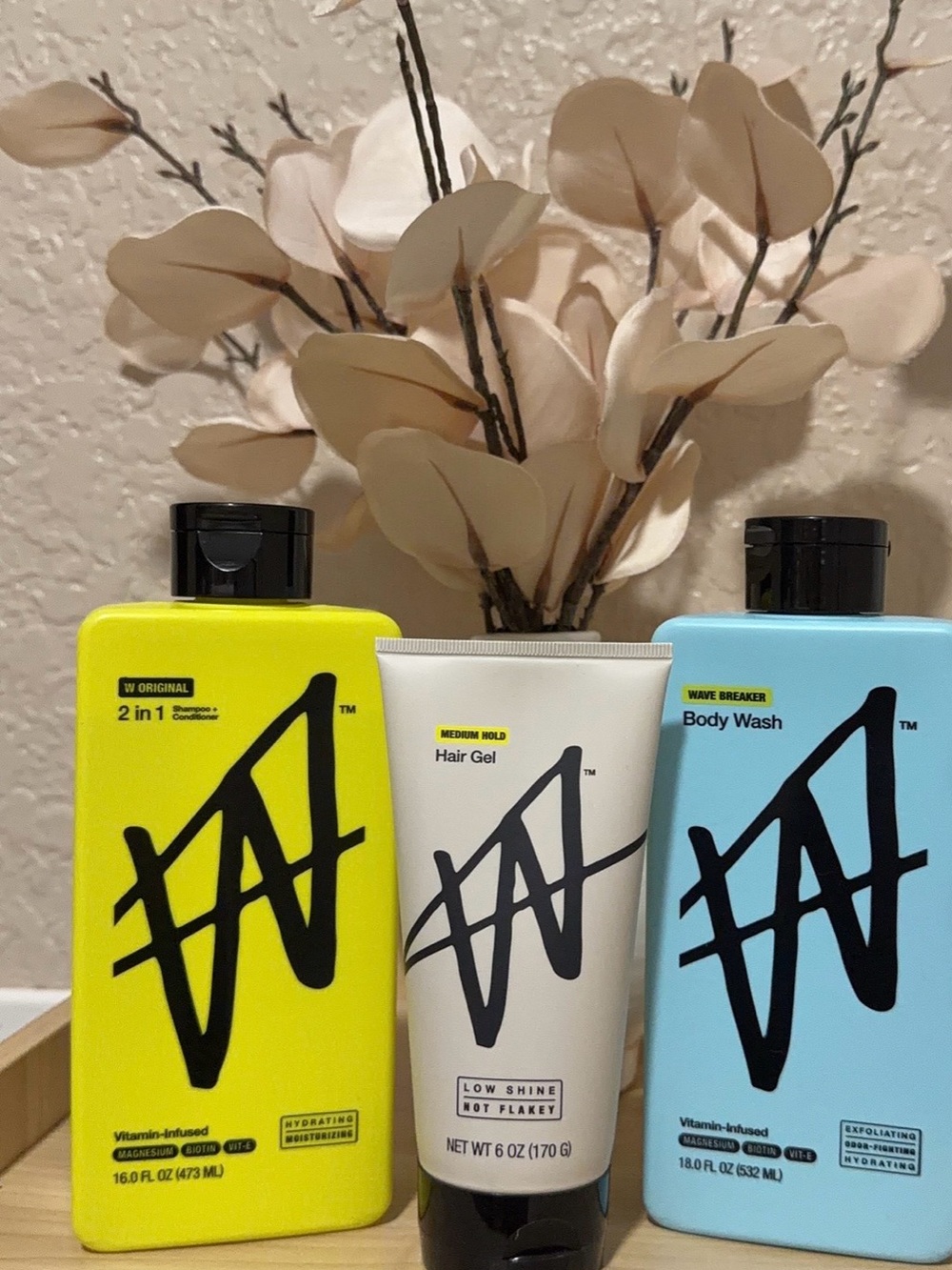 Bright Yellow Light BlueVitamin-Infused BodyWash Set withCreamHair.Gift for Dad